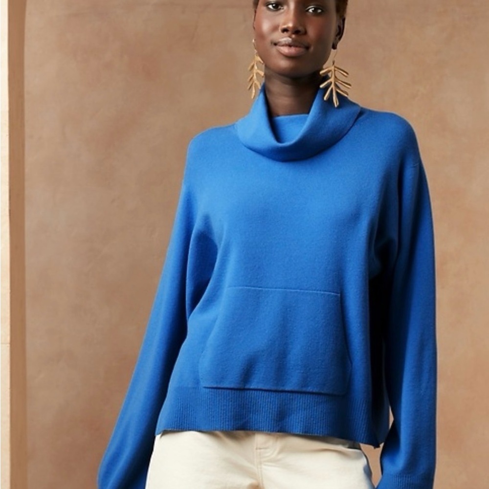 Banana Republic Vibrant Blue Funnel Neck Sweater